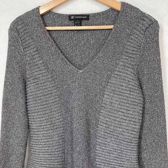 I.N.C International Concepts Silver V-Neck Pullover Sweater L - Picture 4 of 8